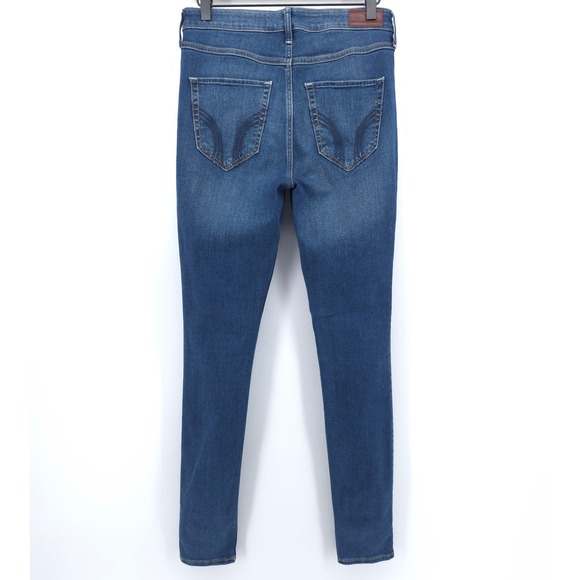 Hollister Womens Jeans High Rise Super Skinny 7L W28 L32 Blue Denim Casual - Picture 3 of 10